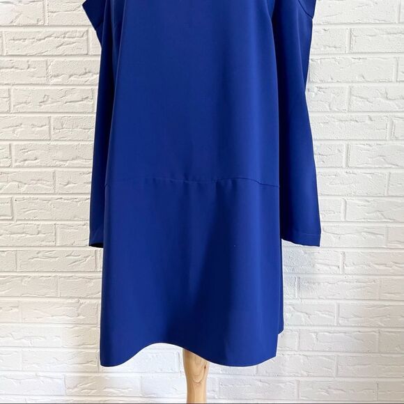 🚨4/$25 Amanda Uprichard Trenton Blue Cold Shoulder Dress Size Medium - Picture 6 of 12